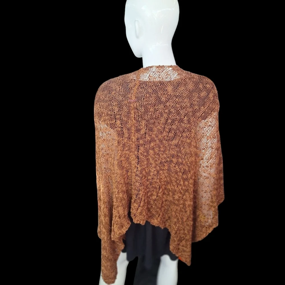 Cold Water Creek Open Front Sweater Cardigan Poncho Wrap Shawl Cape Cloak Sz O/S - Picture 8 of 15